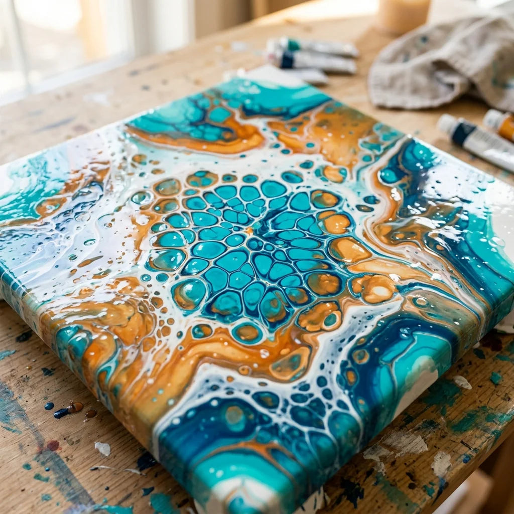 Zelleneffekt (cells), erzielt mit Pouring-Medium
