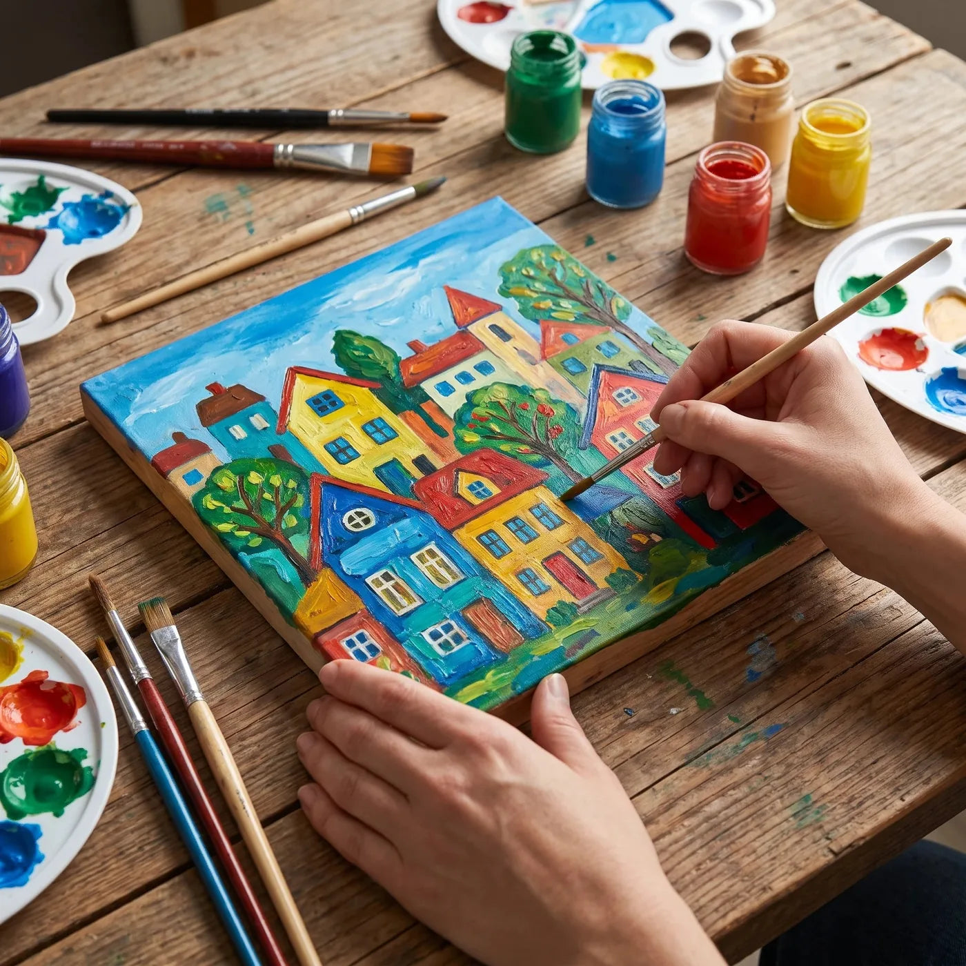 Motiv mit ARTMIE Cacadu Farbe auf Holz gemalt