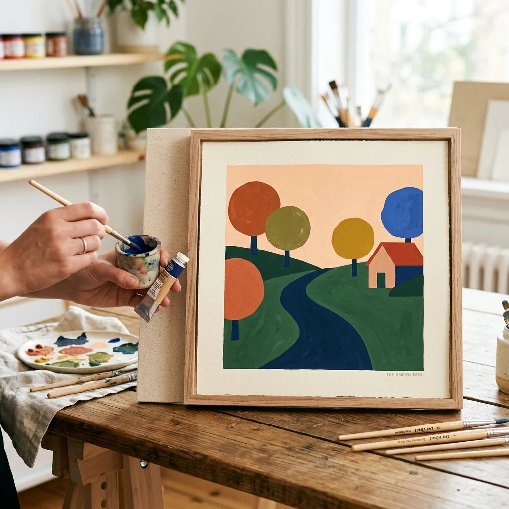 Plakat gemalt mit Gouache