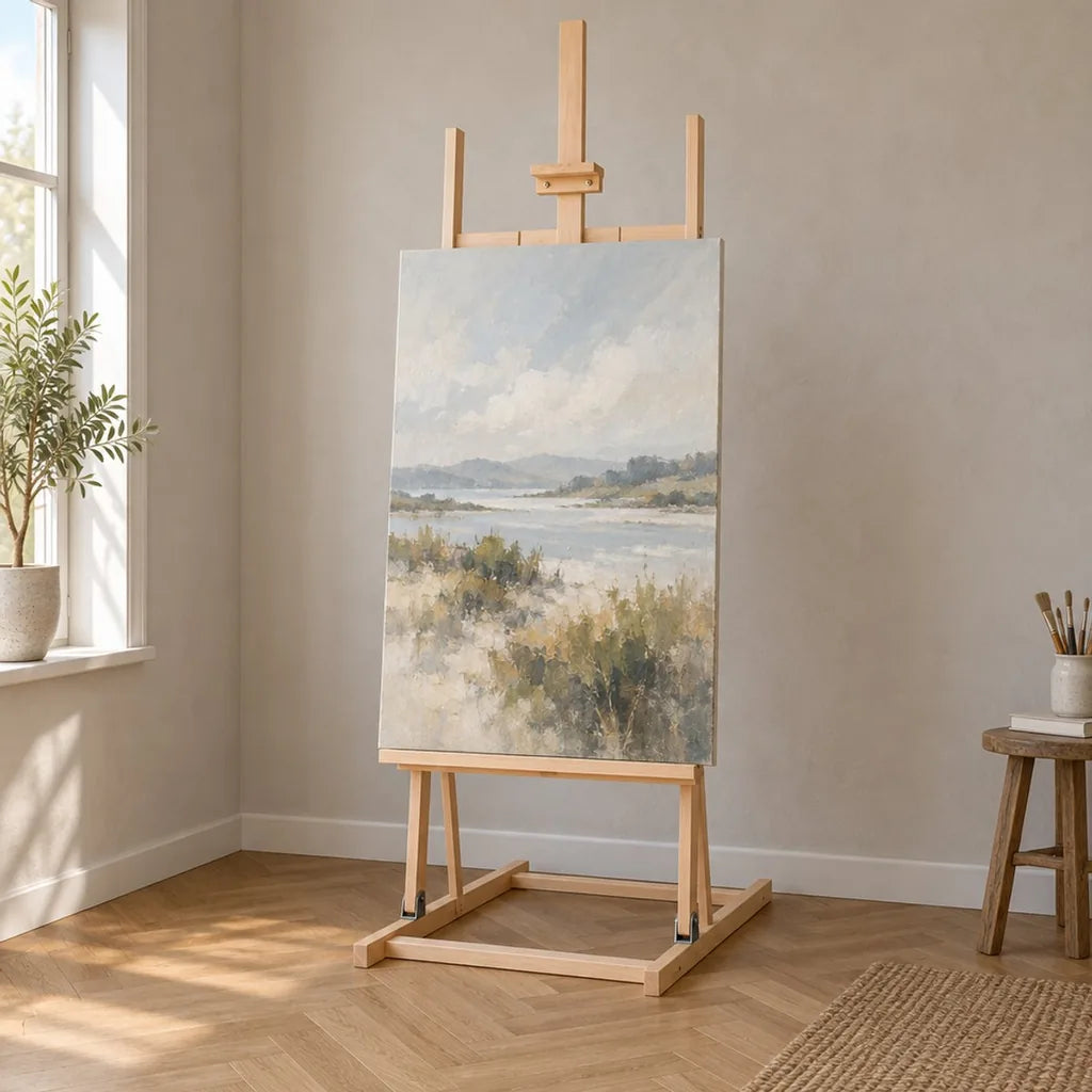 Atelier-Staffelei KING aus massiver Buche — Höhe 186 cm, Leinwand bis 133 cm