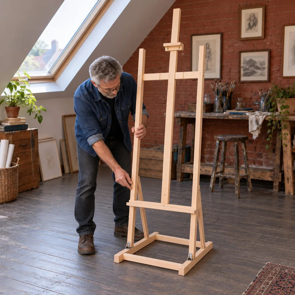Einstellen der Neigung der Staffelei KING