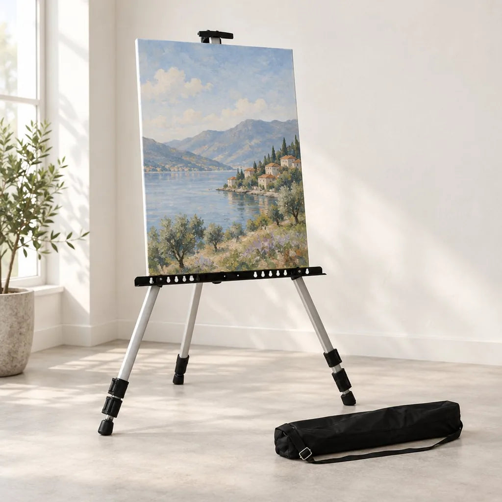 Aluminium-Staffelei Royal ALUMINIUM — Höhe bis 160 cm, Leinwand bis 85 cm, zusammengeklappt 51 cm