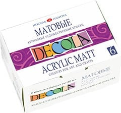 DECOLA Matte Acryl-Farben | 6 x 20 ml