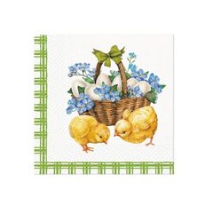 Decoupage-Servietten - Chicks with basket  - 1Stück