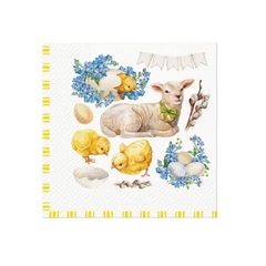 Decoupage-Servietten - Easter lamb frame  - 1Stück