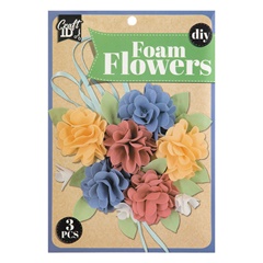 DIY-Schaumstoffblumen-Set in Blau und Gelb