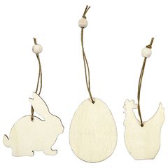 Holz Ostern Ornamente Set