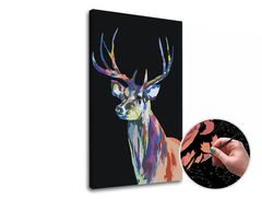 Malen nach Zahlen COLOURFUL DEER | auf dem Rahmen