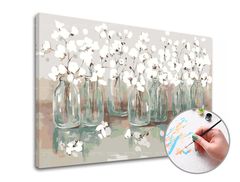 Malen nach Zahlen FLOWERS IN THE GLASS - mittlerer Schwierigkeitsgrad | 40x60 cm - without frame | 40x60 cm - without frame