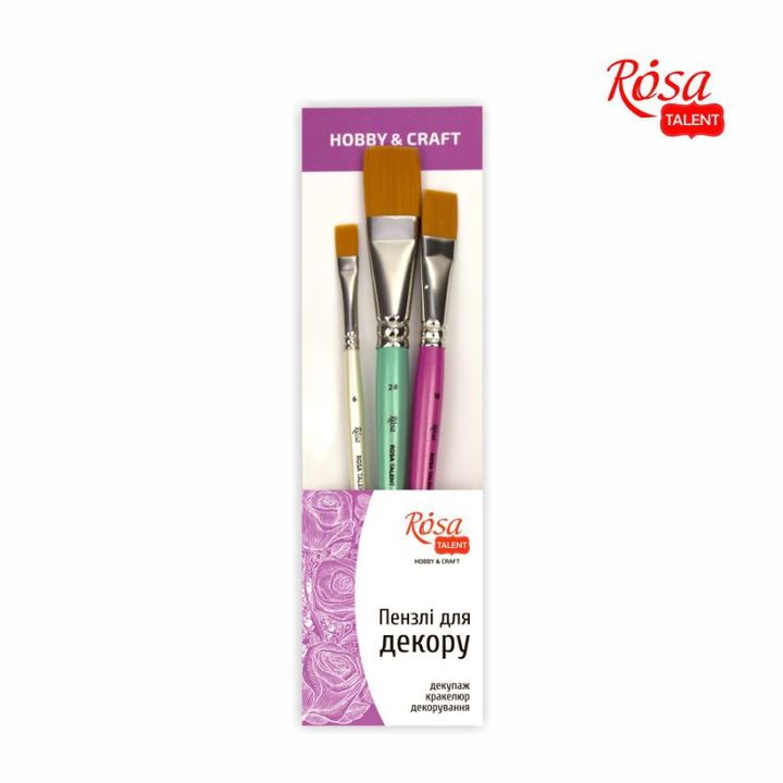 ROSA TALENT Hobby & Basteln Flachpinsel-Set