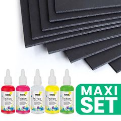 Triton Ink Set und schwarze Schaumstoffplatte 50x70 cm